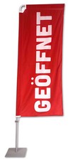 Geöffnet BEACHFLAG Rechteck 250 *inkl. bedruckter Fahne und Maststange*