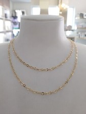 COLLANA Donna ORO GIALLO 18 Karati 750% Maglia CATENA Lavorata GIROCOLLO Collier