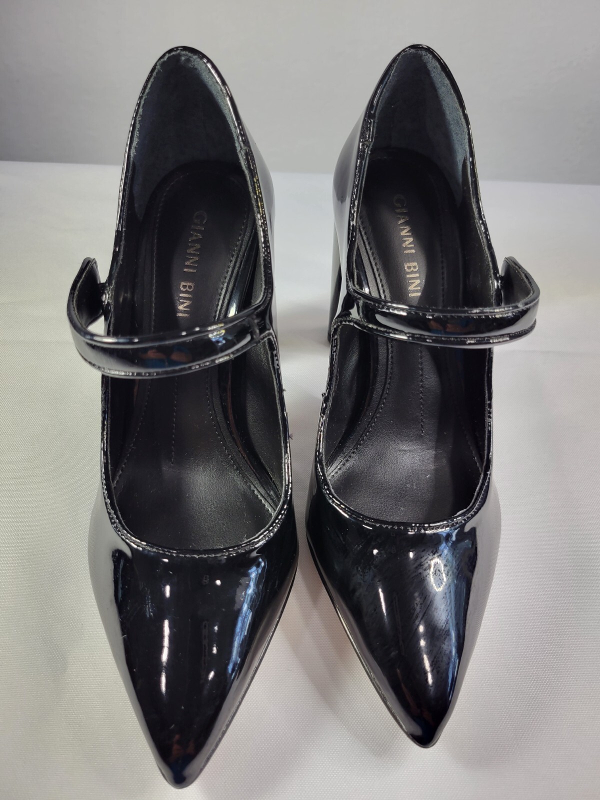 Gianni Bini Mary Jane Black Patent Heels with pointed… Gem