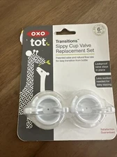2-Pack OXO Tot Transitions Sippy Cup Valve Replacement Set BPA + PVC Free 6+ Mos
