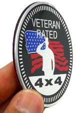 1pc Veteran Rated Sticker Emblem Decal 4x4 Badge Auto, Truck, Fender 2.36"  6cm