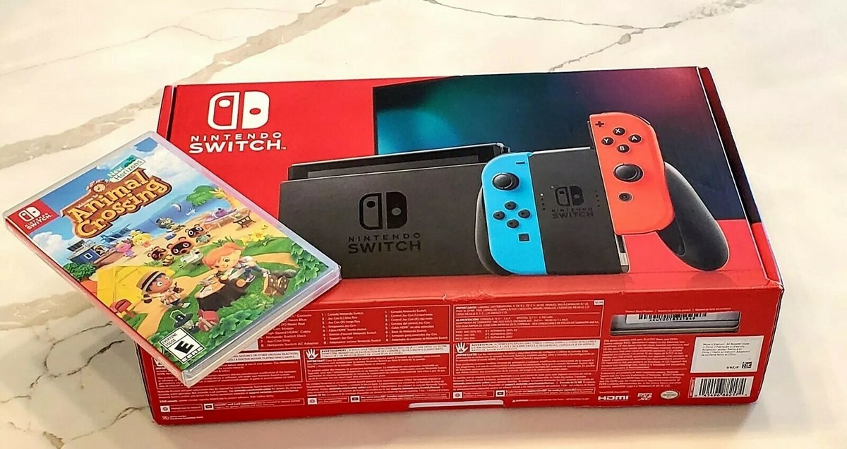 Nintendo Switch Neon Red and Neon Blue Joy-Con Console for sale