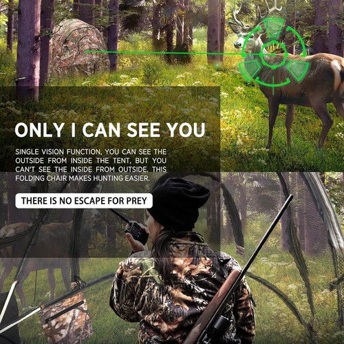 Hunting Blind See Through Ground Blinds with 270/360 Degree Pop Up Deer