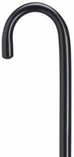1" Diameter Shaft Black Finish Crook Handle Walking Cane for Extra Tall Men 42"L