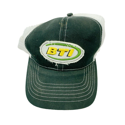 BTI John Deere Black Kansas Bucklin Pratt Greensburg Mesh Strapback Dad Hat Cap