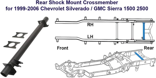 Front Rear Tank Support Upper Shock Mount Crossmember For 99-06 Chevy Silverado - Picture 11 of 11