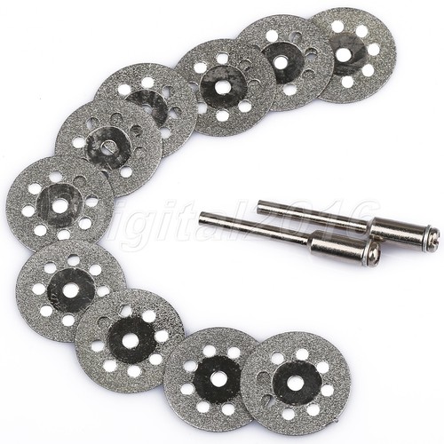 22mm Diamond Disc Cut Off Wheels & 2 Mandrel Grinder Cutting Rotary Tool 10pc - Picture 2 of 9