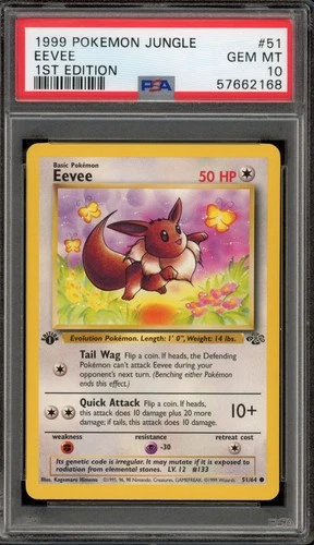 Pokemon Eevee Jungle 1st Edition #51 PSA 10 Gem Mint