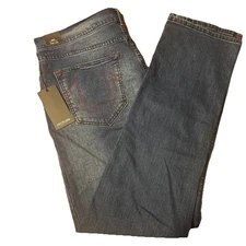 True Religion Ricky Jeans Men’s 38x34 Dark Indigo Blaster Relaxed Straight NWT