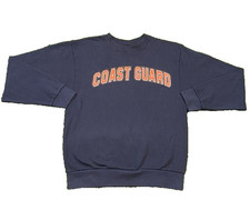 Vintage US Coast Gaurd Sweatshirt Small Blue Orange Spell Out Maritime Security