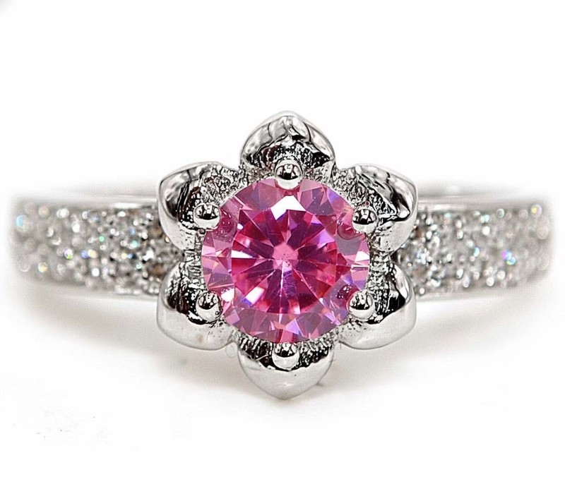 2CT Heat Treated Pink Topaz 925 Sterling Silver Ring Jewelry Sz 7 NF1-7