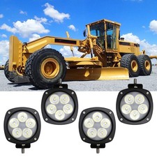 For Caterpillar Construction Equipment Work Lamp 4x Led Semi Round Flood Lights