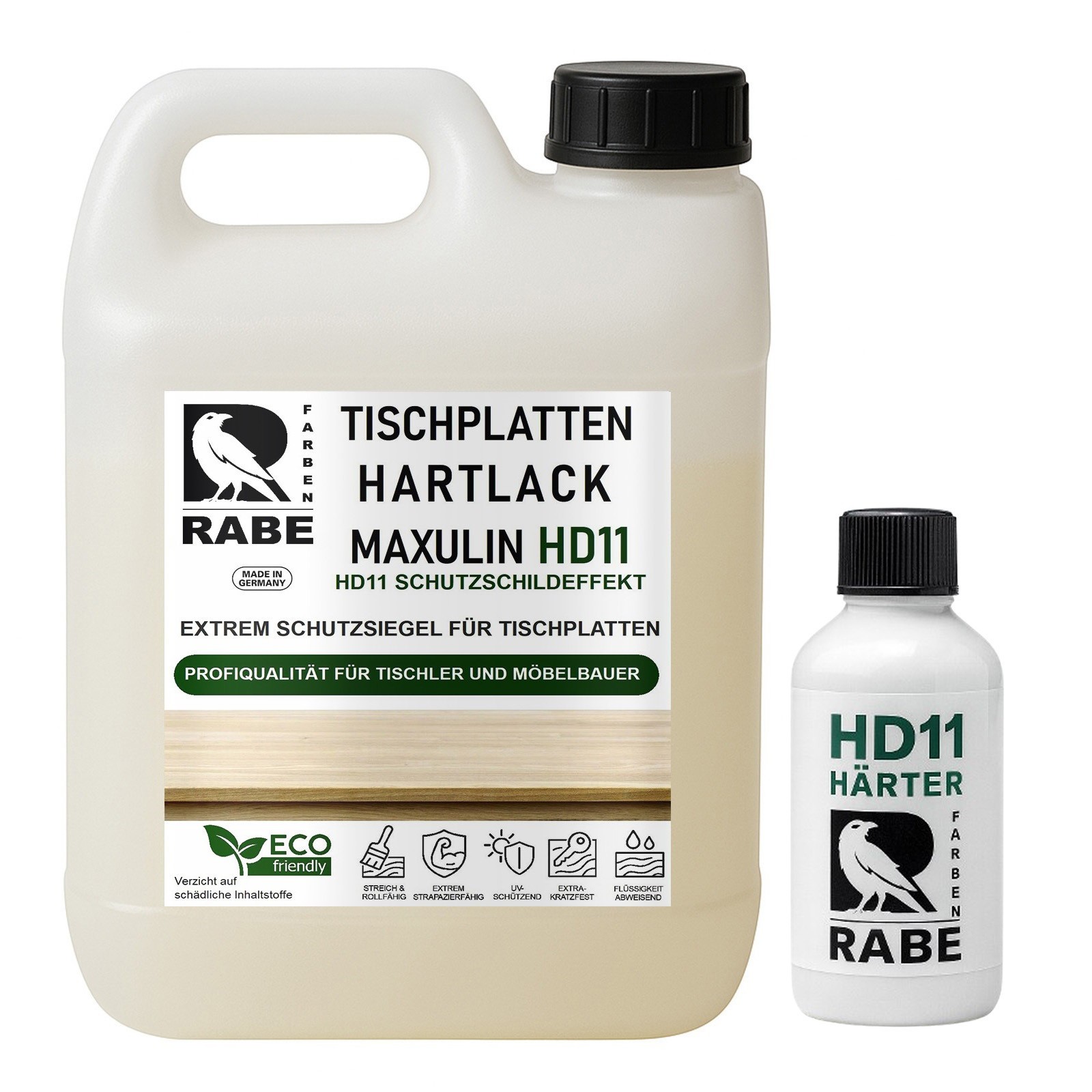 RABE 2K Hartlack für Tischplatten Thekenlack Gastronomie Möbel Holz lack farblos