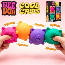 Needoh cool Cat Squishy Sensory Fidget Toy Slow Rising Stress Relief Squeeze TOY