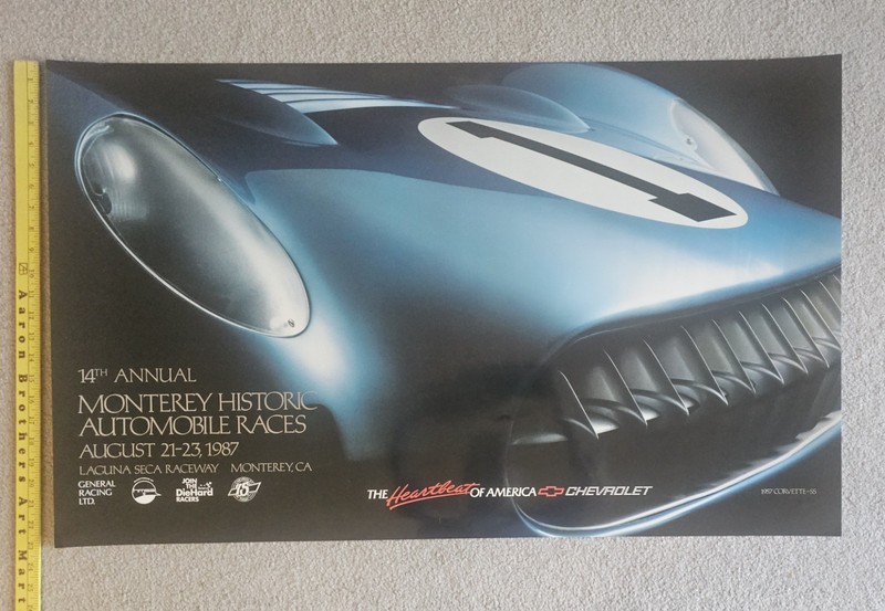 14th Annual Monterey Historic Automobile Races August 1987 Poster 22x37 MINT!