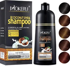 MOKERU Argan Coconut Oil Hair Dye Shampoo 500ML: Instant Fast-Acting Hair Color
