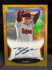 TYLER SKAGGS ANGELS RIP 2013 BOWMAN CHROME ROOKIE GOLD REFRAXCTOR AUTO # 23/50