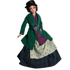1995 My Fair Lady Eliza Doolittle Barbie Doll Mattel Vintage Green Coat Hat