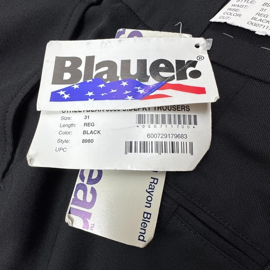 Blauer Police Uniform Pants Side Pocket 31 Regular Black Rayon Hemmed Style 8980 - Image 4 of 4