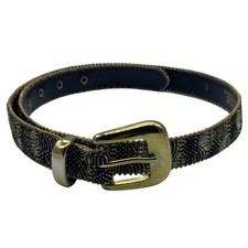Elite Fresno California Vintage Black Gold Metallic Belt Ball Chain Trim Small