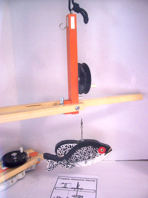 #ad Ice Fishing 8quot; Black Crappie Attractor Decoy System Handcrafted in Wi. USA WRS $49.95