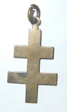 PENDENTIF BRELOQUE LIBERATION 1944 CROIX DE LORRAINE