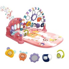 dearlomum Baby Play Mat Gym, Funny Play Piano Tummy Time Activity Mat with 5 Inf