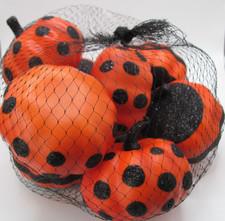 NEW LOT OF 8 PLASTIC PUMPKIN SCATTERS W/ BLACK GLITTER ACCENTS