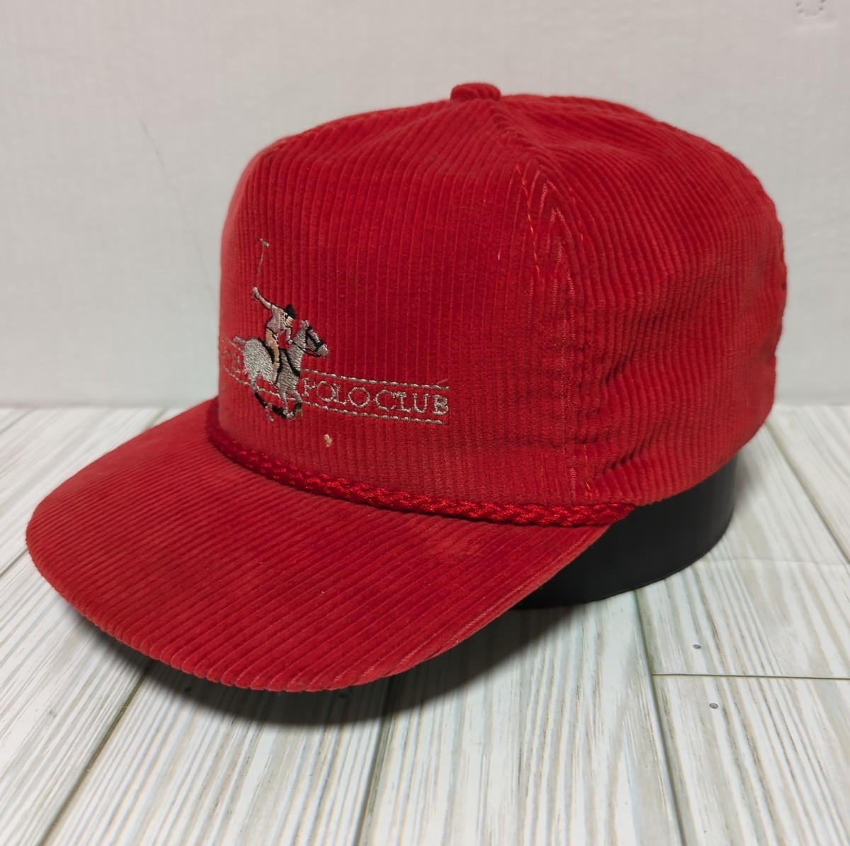 VINTAGE Des Moines Polo Club Hat Cap Corduroy Cord Rope Trucker Made In USA View 3