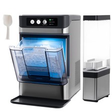 48lb Countertop Nugget Ice Maker 5Mins Fast Pebble Ice Making Machine Self-Clean