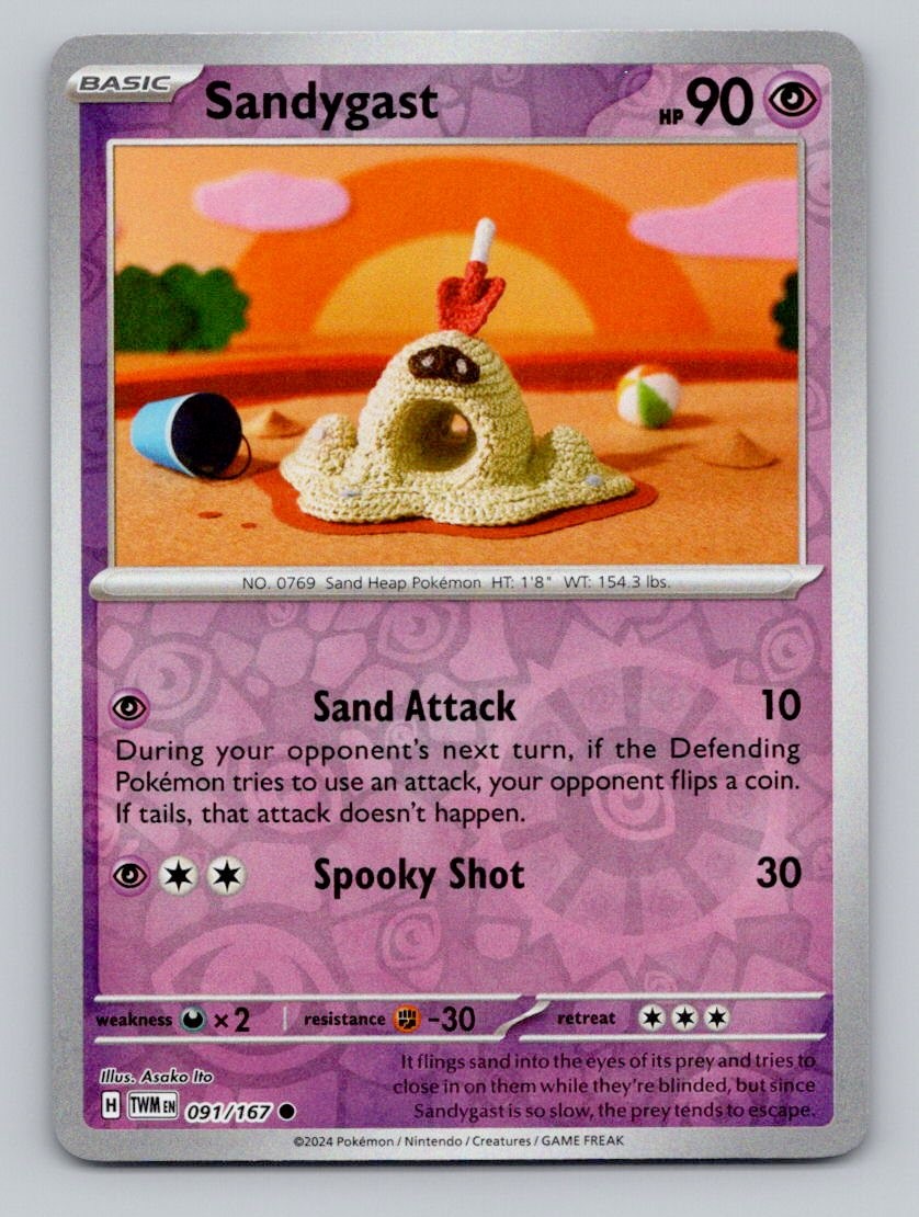 Sandygast 091/167 Common Twilight Masquerade Pokemon Reverse Holo Near Mint