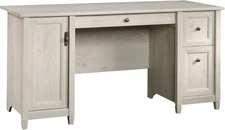 Edge Water Computer Desk with Storage Drawers, Home Office Desk, in Chalked Ches