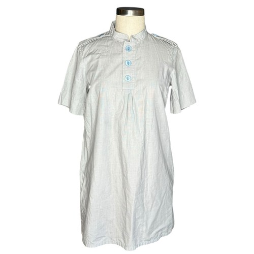 APC A.P.C. Y2k Gray Blue Tunic Shirt Mini Dress Women's Size Medium Retro Mod