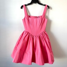 Staud Landscape Bustier Fit And Flare Mini Dress Lollipop Pink 2