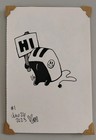 Original Signed Drawing Toaster From Book 4x6 OOAK HI Sign Cute Smiley Friendly — photo 1