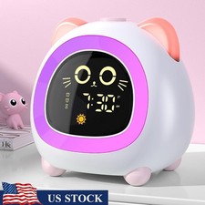 Kids Wake Up Clock W/ Night Light Alarm Sleep Training Sounds Child Safety Lock
