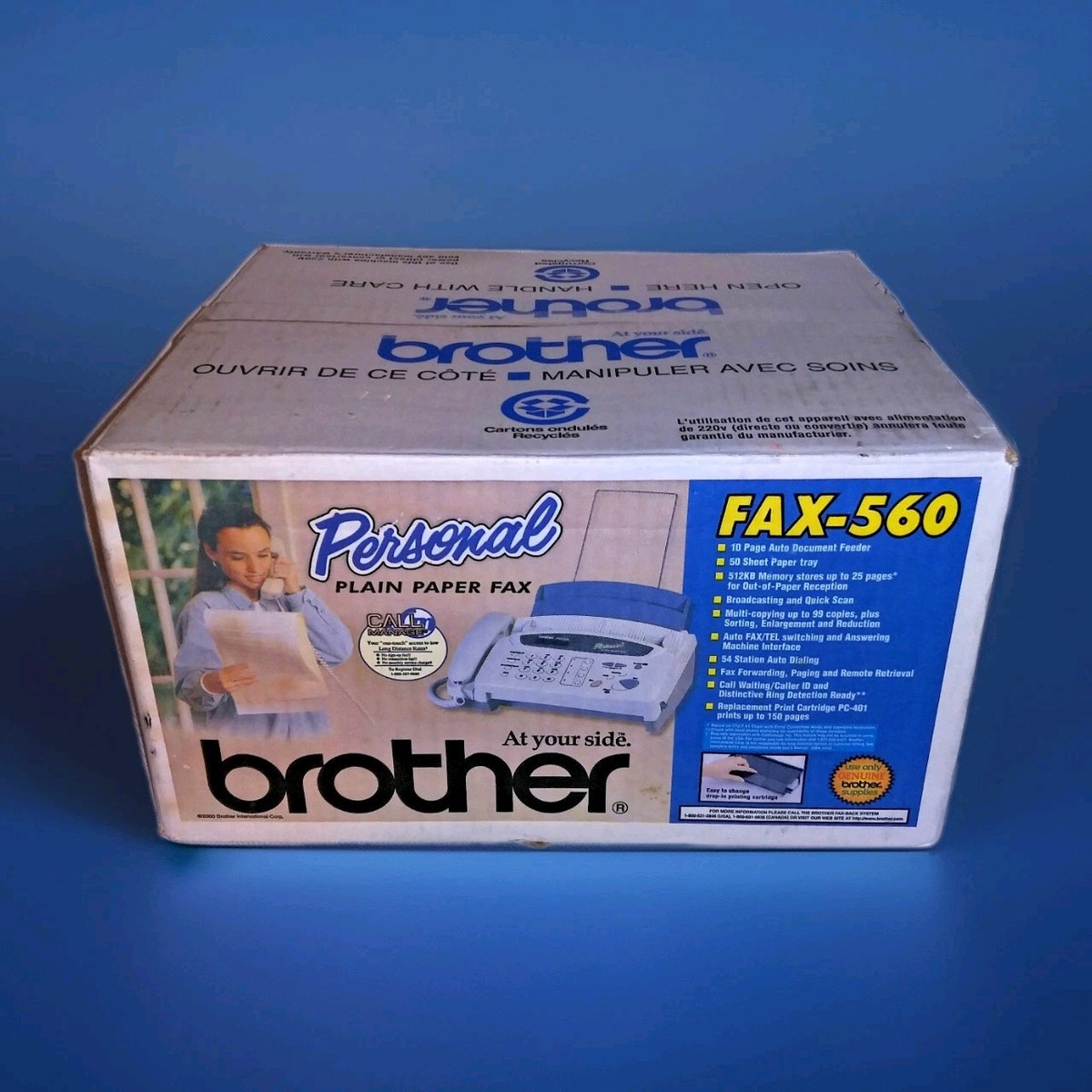 Brother FAX-560 Personal Plain Paper Fax Phone - White for sale