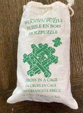 House Of Marbles Wood Cross Cage Puzzle Brain Teaser Used