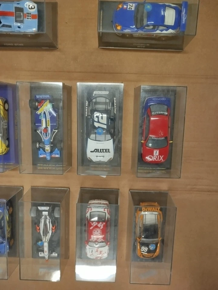 Scalextric Slotcars Sammlung 10 Modelle Ford GT40 Porsche Audi Subaru F1 Acryl - Bild 3 von 4