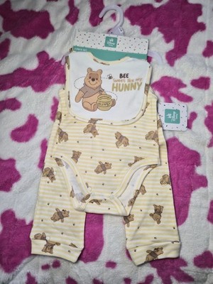 6/9 Months Winnie The Pooh Bumblebees 3-Set Outfit - New