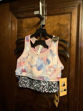 Avia Girls Reversible Sports Bra 2-Pack Set Girls PLUS L 12-14 Racer Back NWT