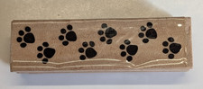 Wood/Rubber Stamp Puppy Paw Prints Boarder