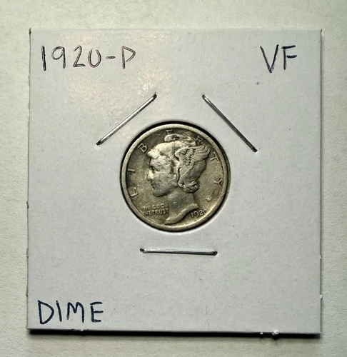 1920-P Mercury Dime SILVER - Very Fine (VF)