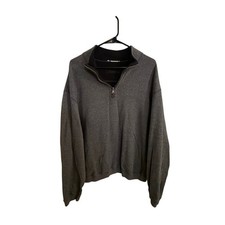 Cremieux 1/4 Zip Sweater Mens size 3X Gray Elbow Patch Pullover Casual