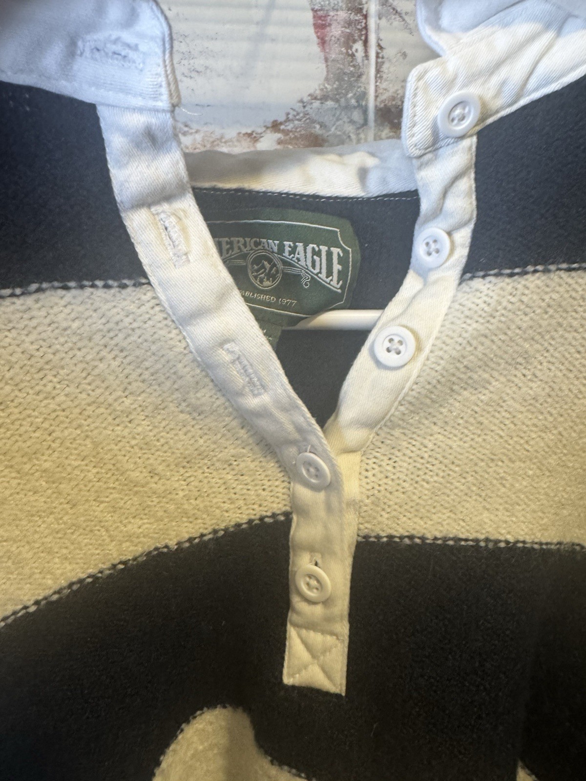 American Eagle Striped Collared Pullover Sweater … - image 5