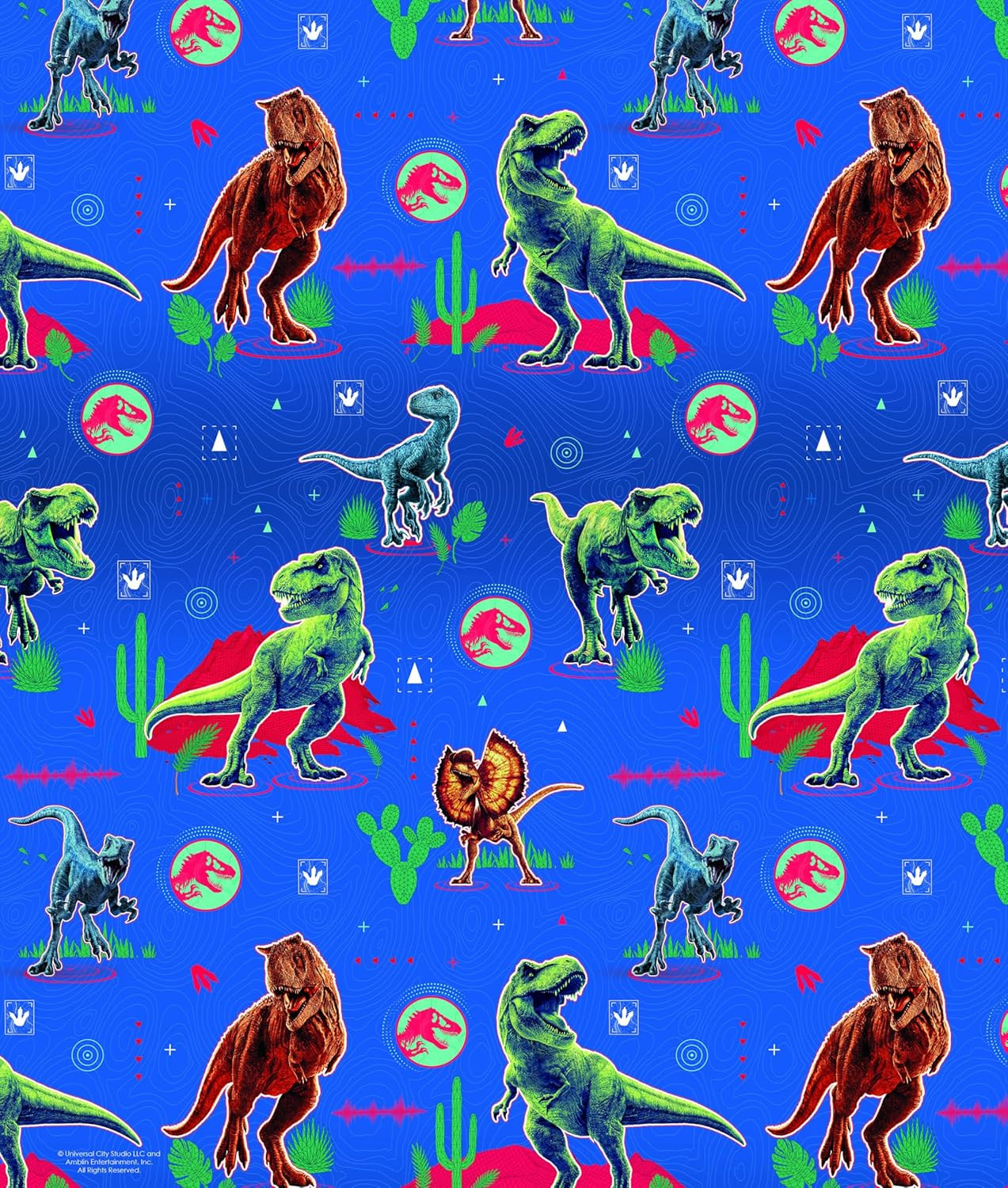 JURASSIC WORLD WRAPPING PAPER 2 Sheet 2 Tags BIRTHDAY GIFT WRAP