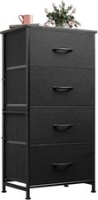 WLIVE Dresser with 4 11.8"D x 15.7"W x 38.1"H 4 Drawers , Charcoal Black