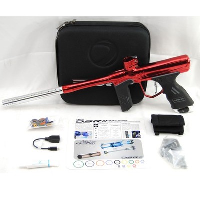 Used Dye Paintball DSR+ Electronic Paintball Marker Lava Red/Silver Gun