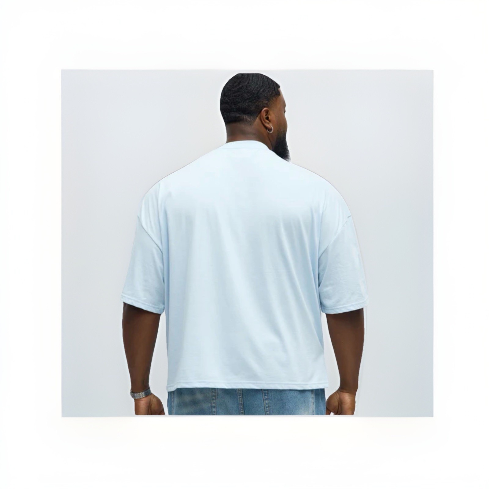 NEW Oversized Cropped Von Dutch Classic Wings Tee in light blue XL. SOLD OUT image 4