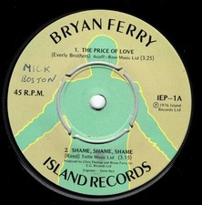 BRYAN FERRY - 'The Price Of Love' 7